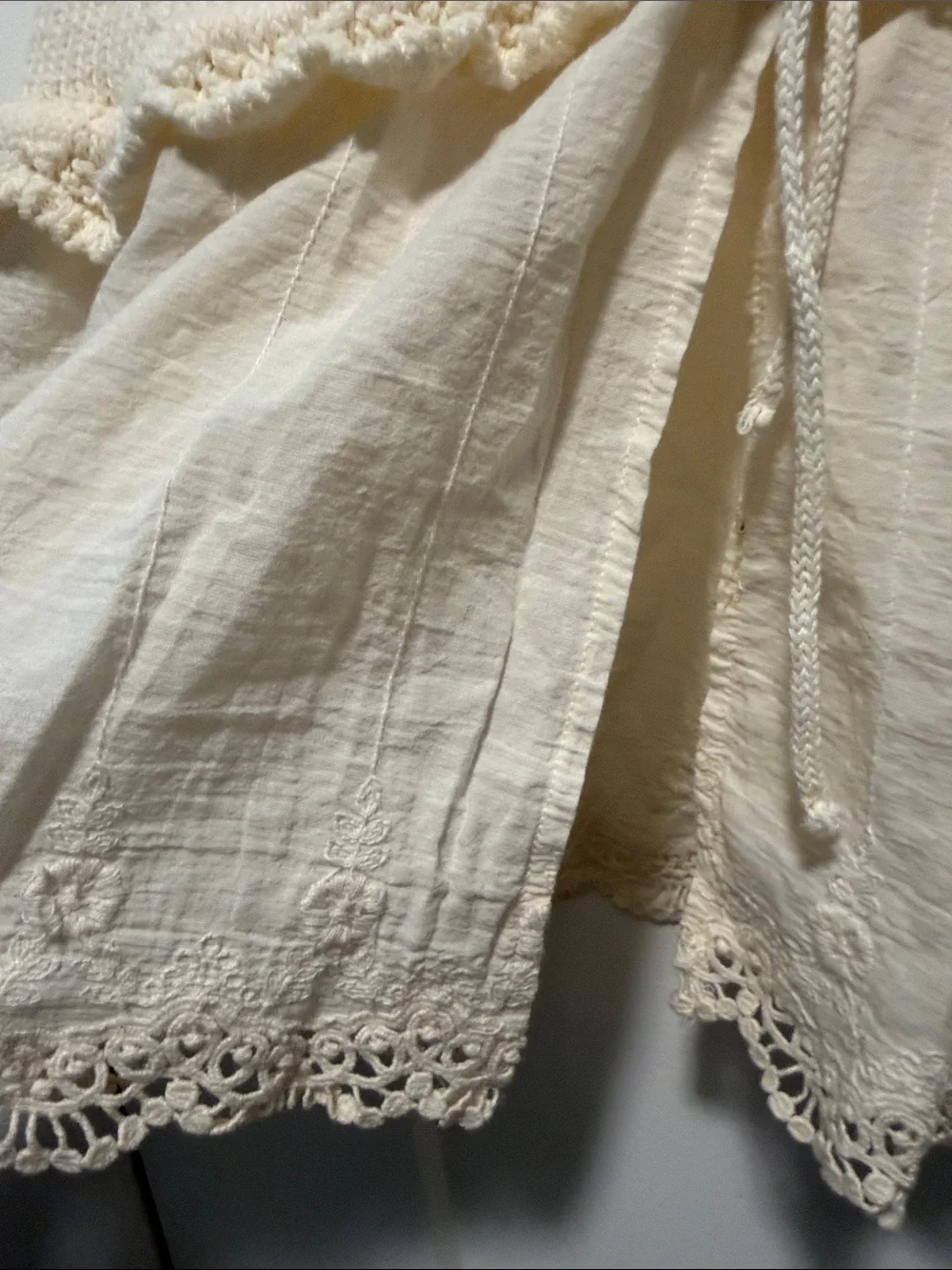 Zara Cream Crochet & Knit Tie-Front Tank - Picture 6 of 13